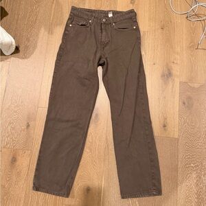 Brown Straight-Leg Jeans